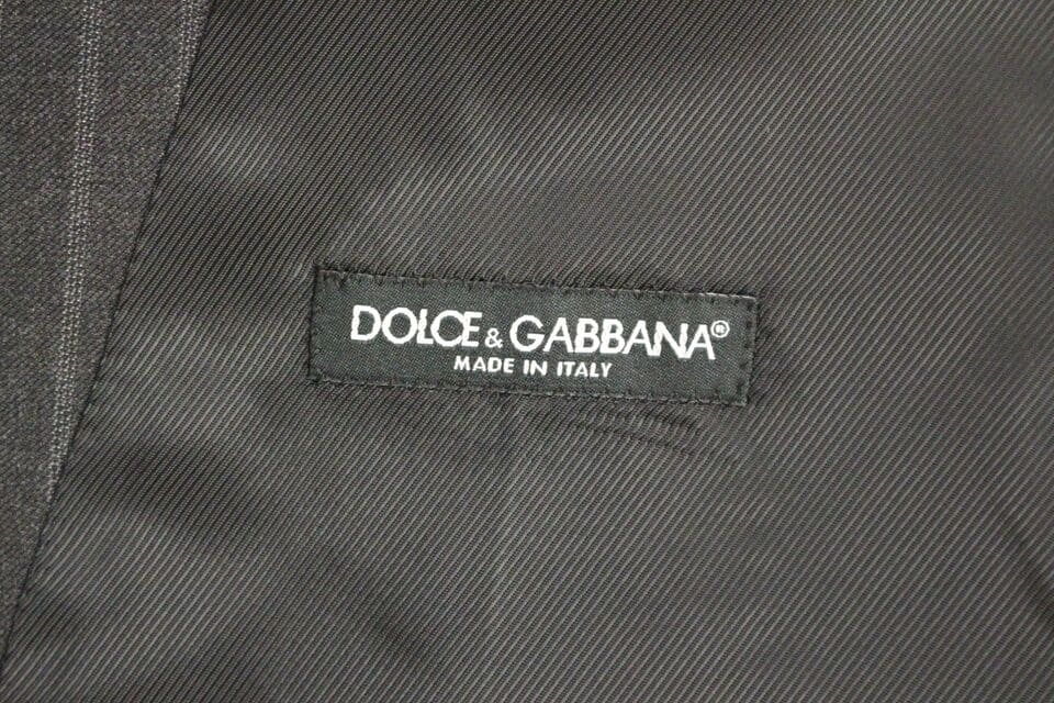 Gilet élégant en laine à rayures grises Dolce &amp; Gabbana