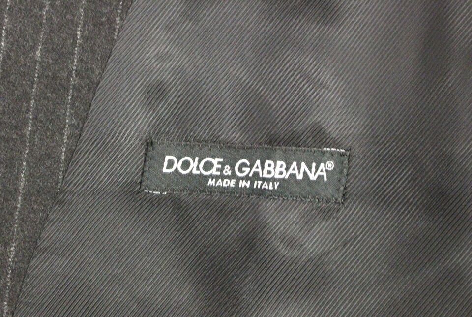 Gilet élégant en laine à rayures grises Dolce &amp; Gabbana