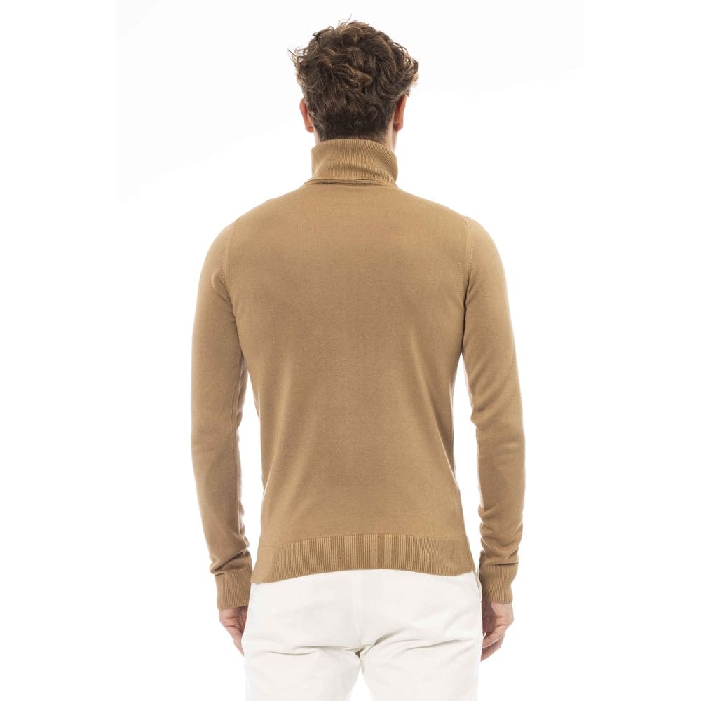 Pull à col roulé en modal et cachemire beige tendance Baldinini