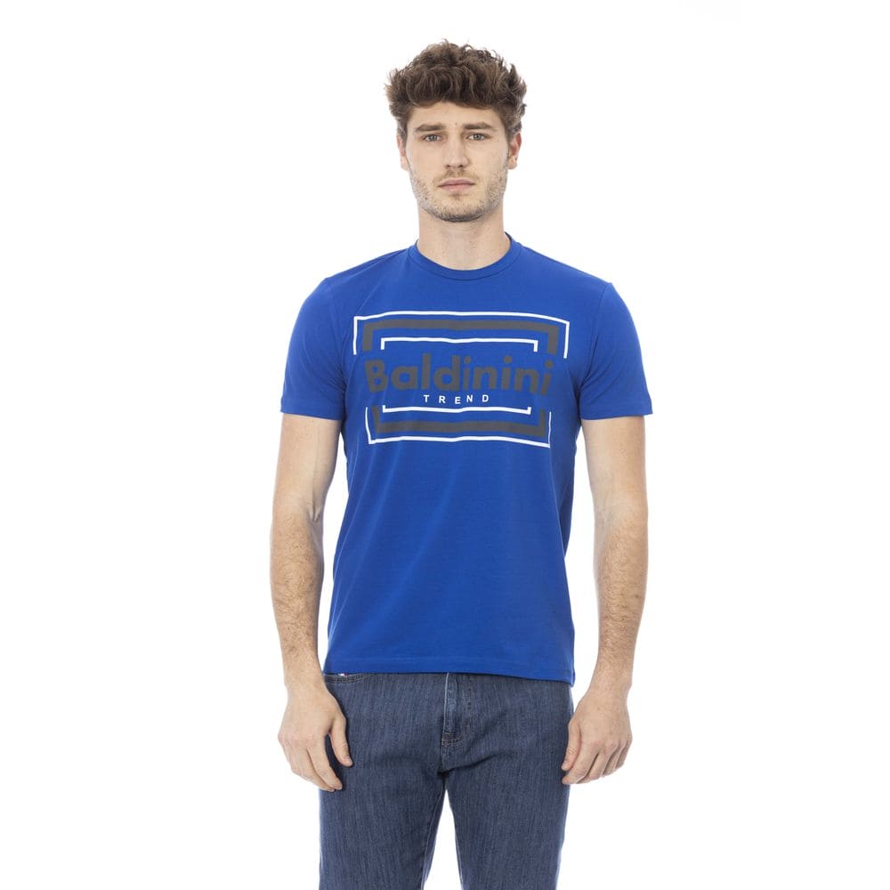 T-shirt en coton bleu tendance Baldinini avec imprimé élégant sur le devant