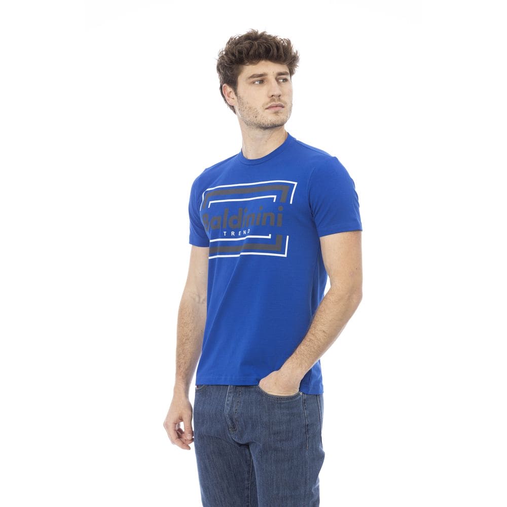 T-shirt en coton bleu tendance Baldinini avec imprimé élégant sur le devant