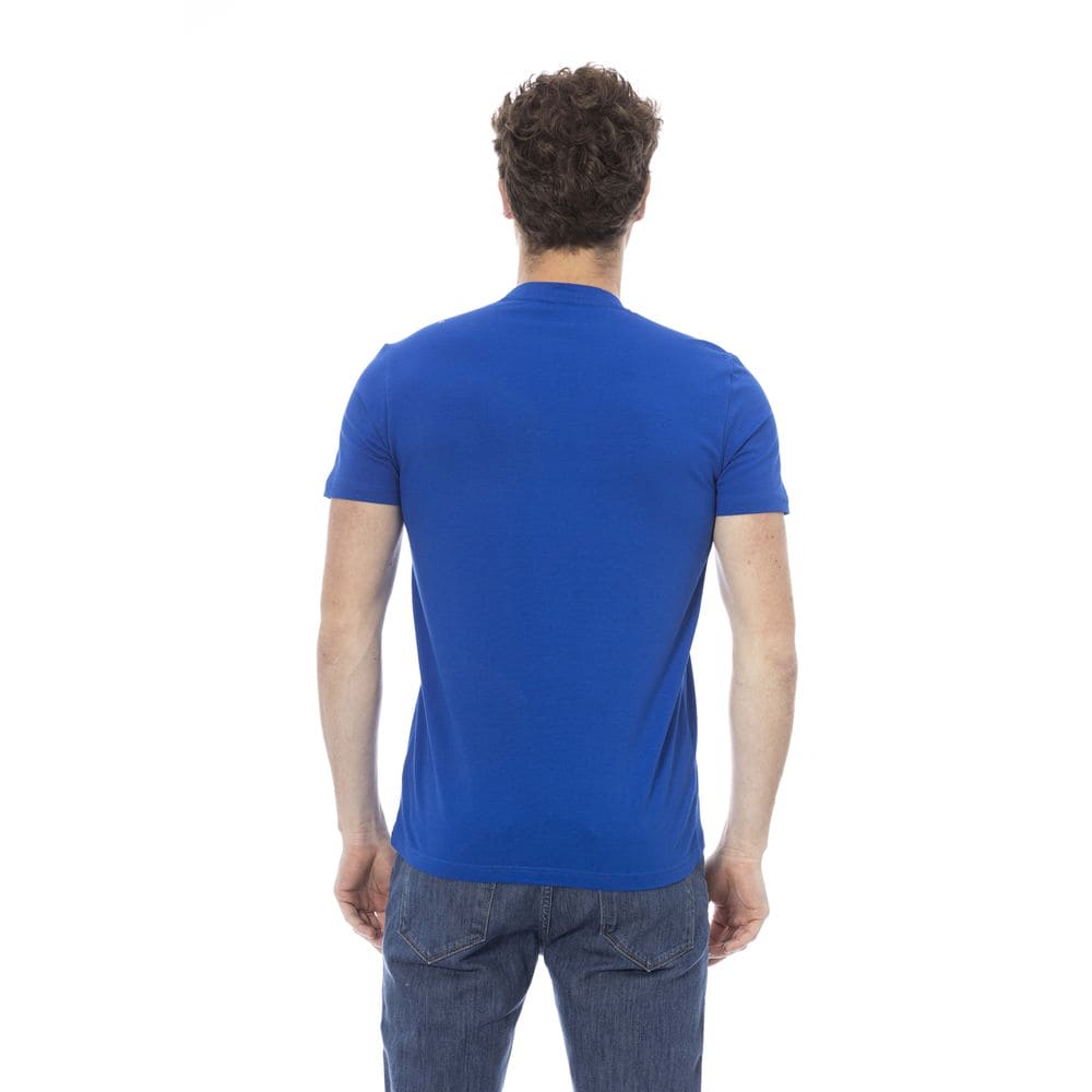 T-shirt en coton bleu tendance Baldinini avec imprimé élégant sur le devant