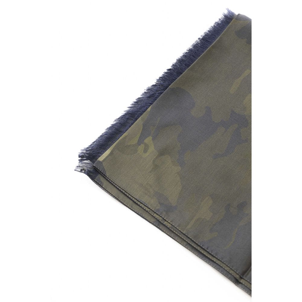 Foulard élégant en coton et soie imprimé Army de Trussardi