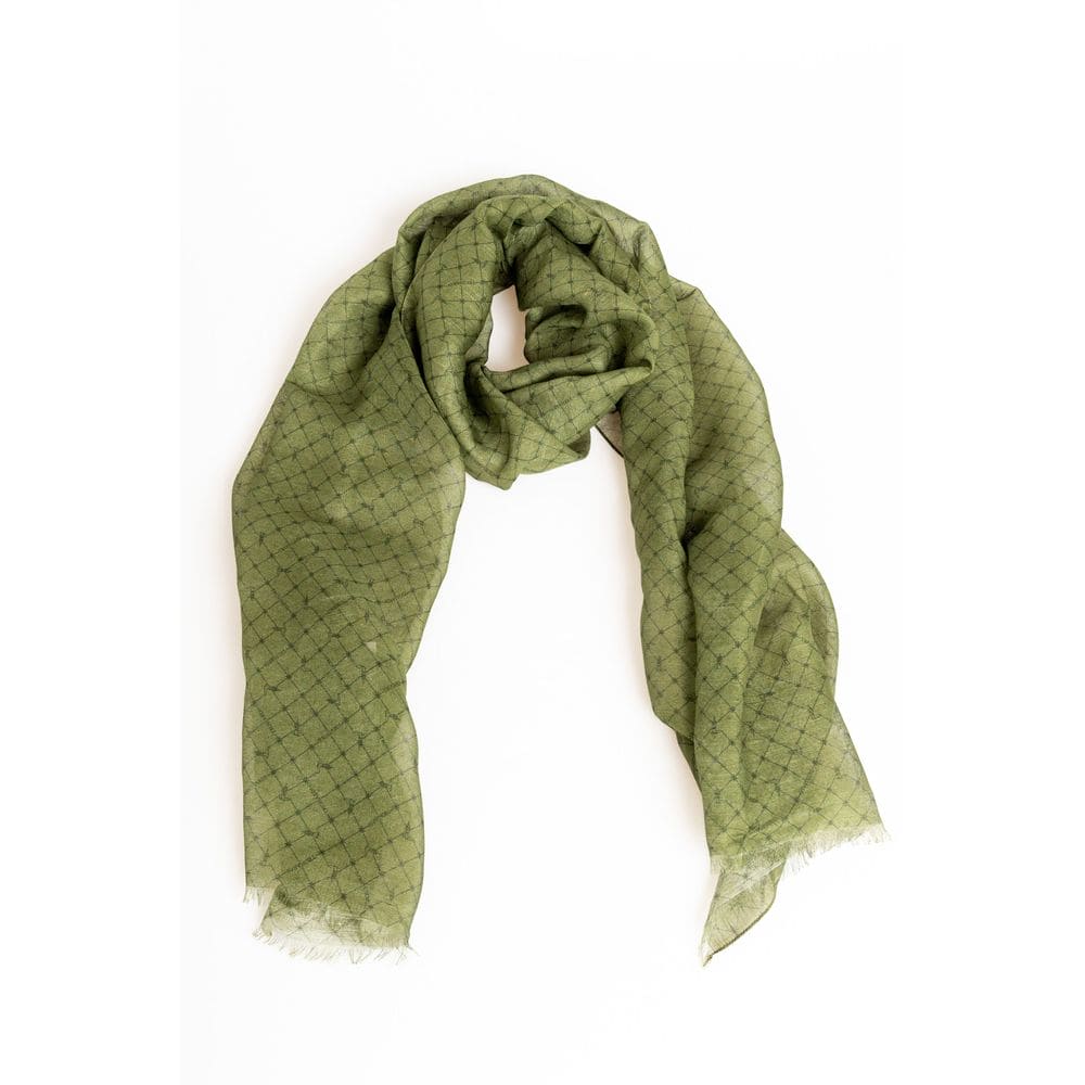 Foulard élégant en soie mélangée verte Trussardi