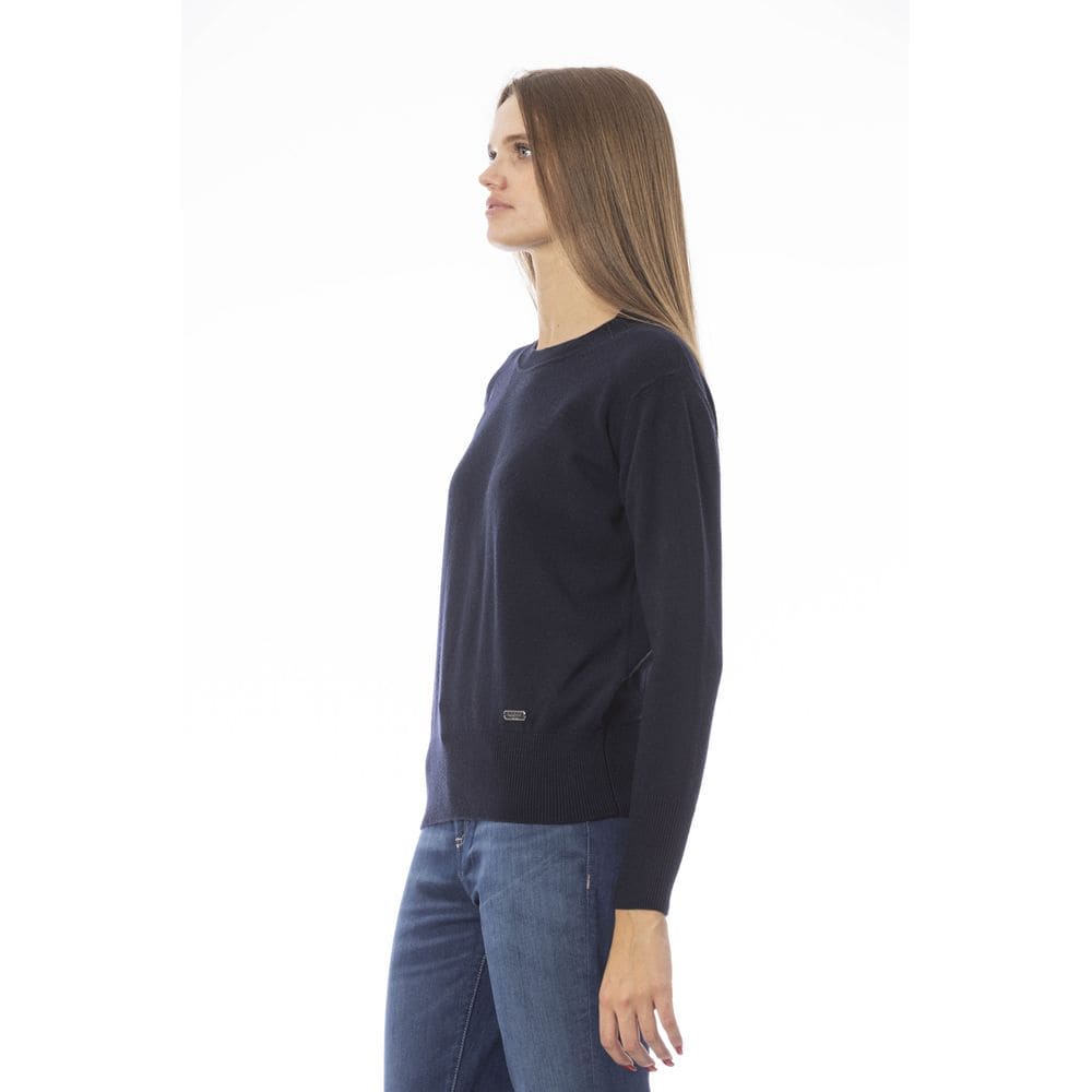 Pull ras du cou bleu tendance Baldinini en mélange laine-cachemire