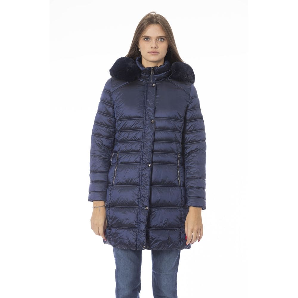 Veste longue en duvet bleu clair élégante tendance Baldinini