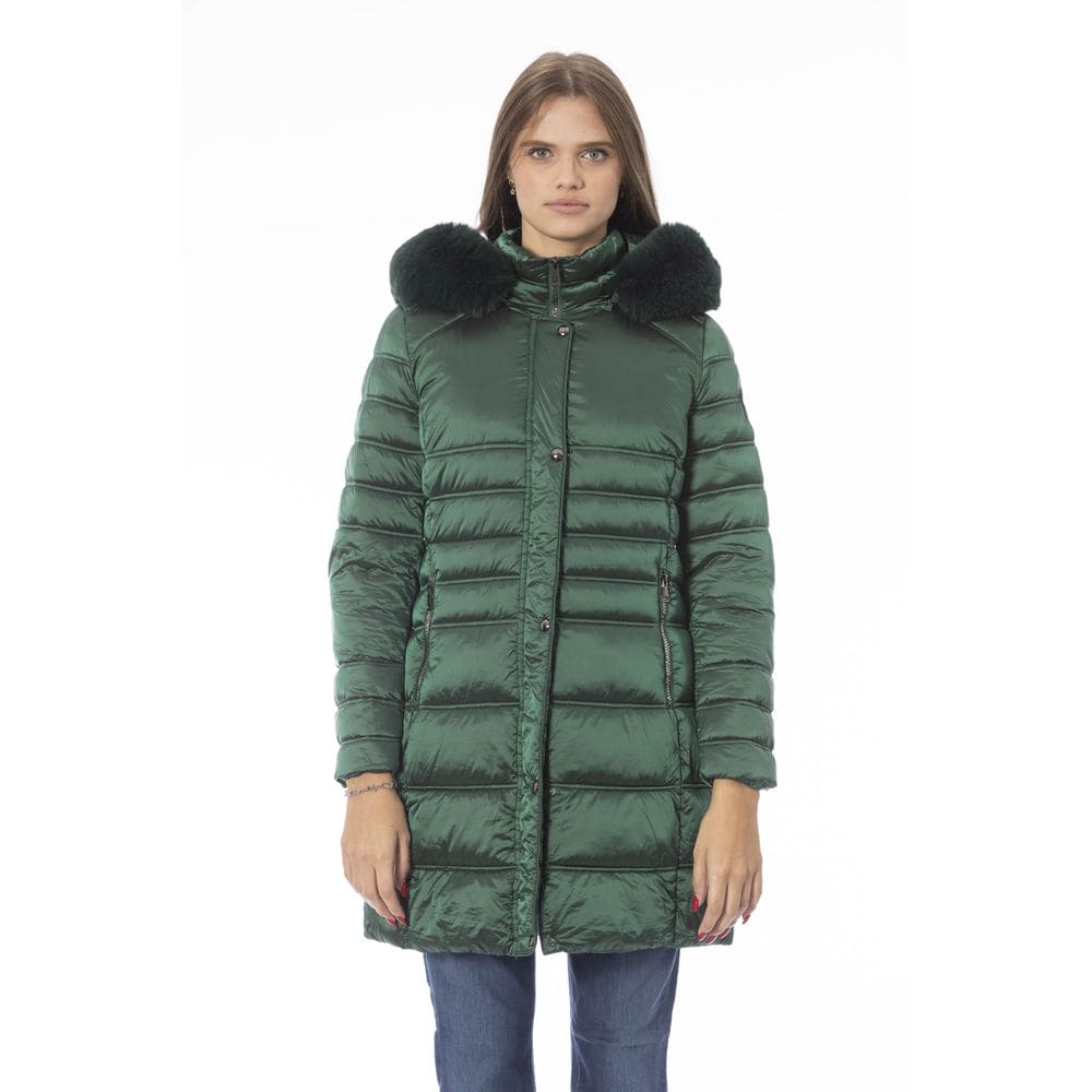 Chaqueta de invierno larga con plumón verde elegante de Baldinini Trend