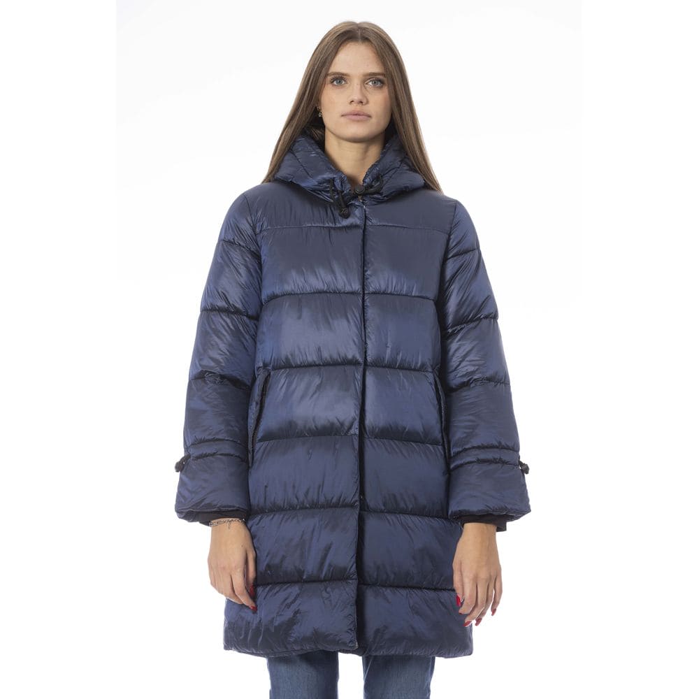 Doudoune longue bleu clair tendance chic Baldinini