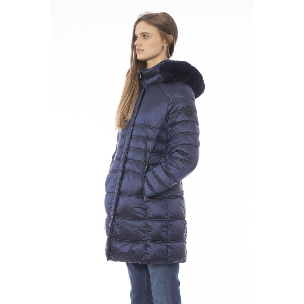 Veste longue en duvet bleu clair élégante tendance Baldinini