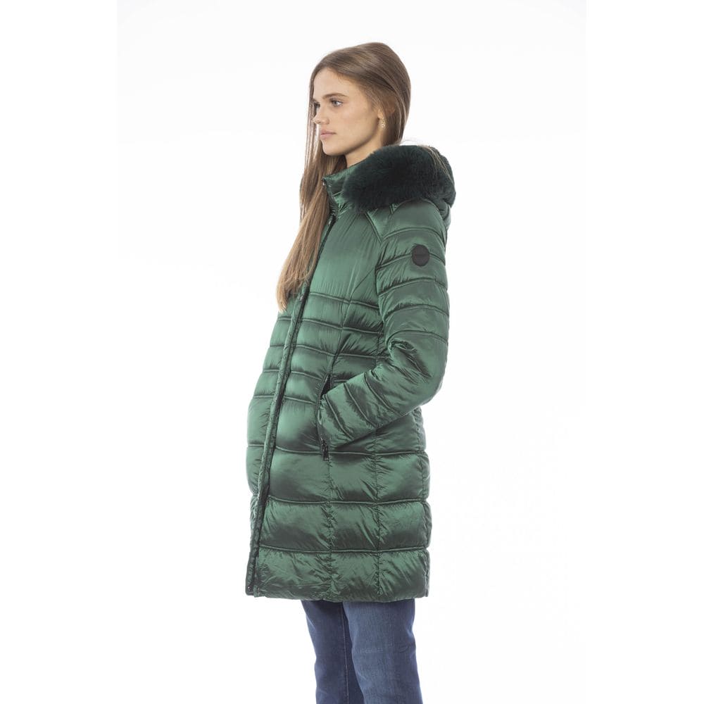 Chaqueta de invierno larga con plumón verde elegante de Baldinini Trend