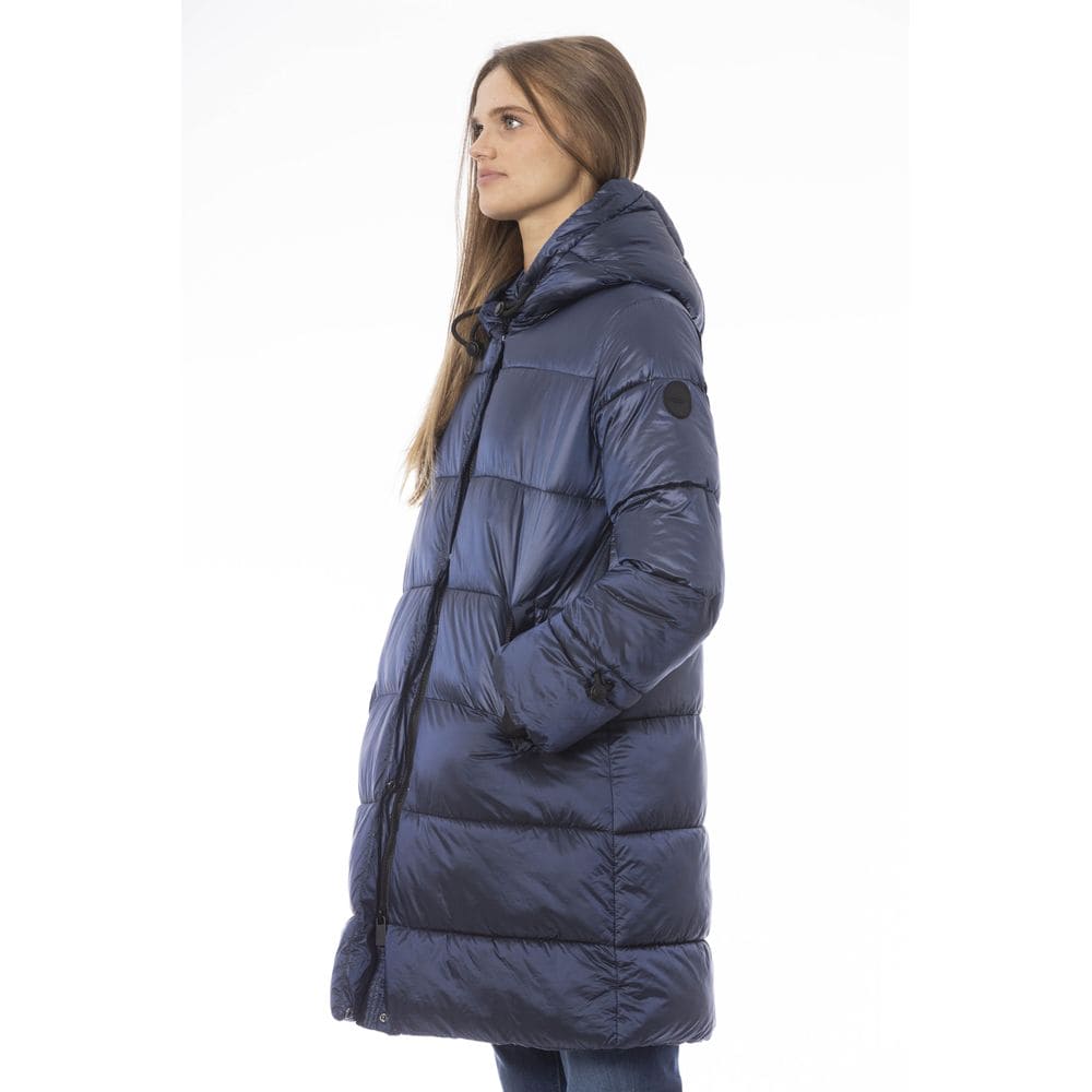 Chaqueta larga de plumas azul claro Baldinini Trend Chic