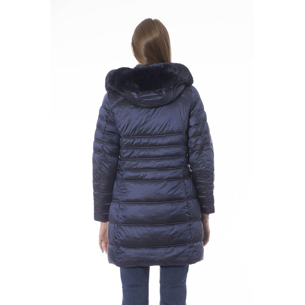 Veste longue en duvet bleu clair élégante tendance Baldinini