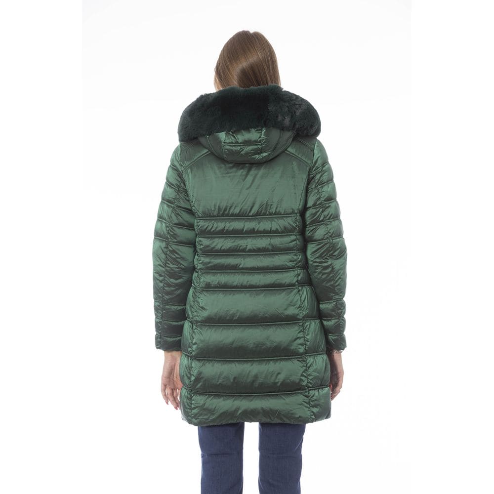 Chaqueta de invierno larga con plumón verde elegante de Baldinini Trend