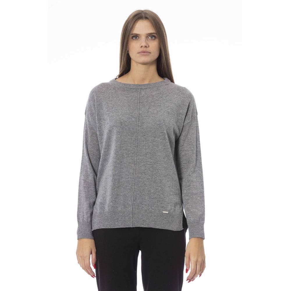 Pull ras du cou gris tendance chic Baldinini