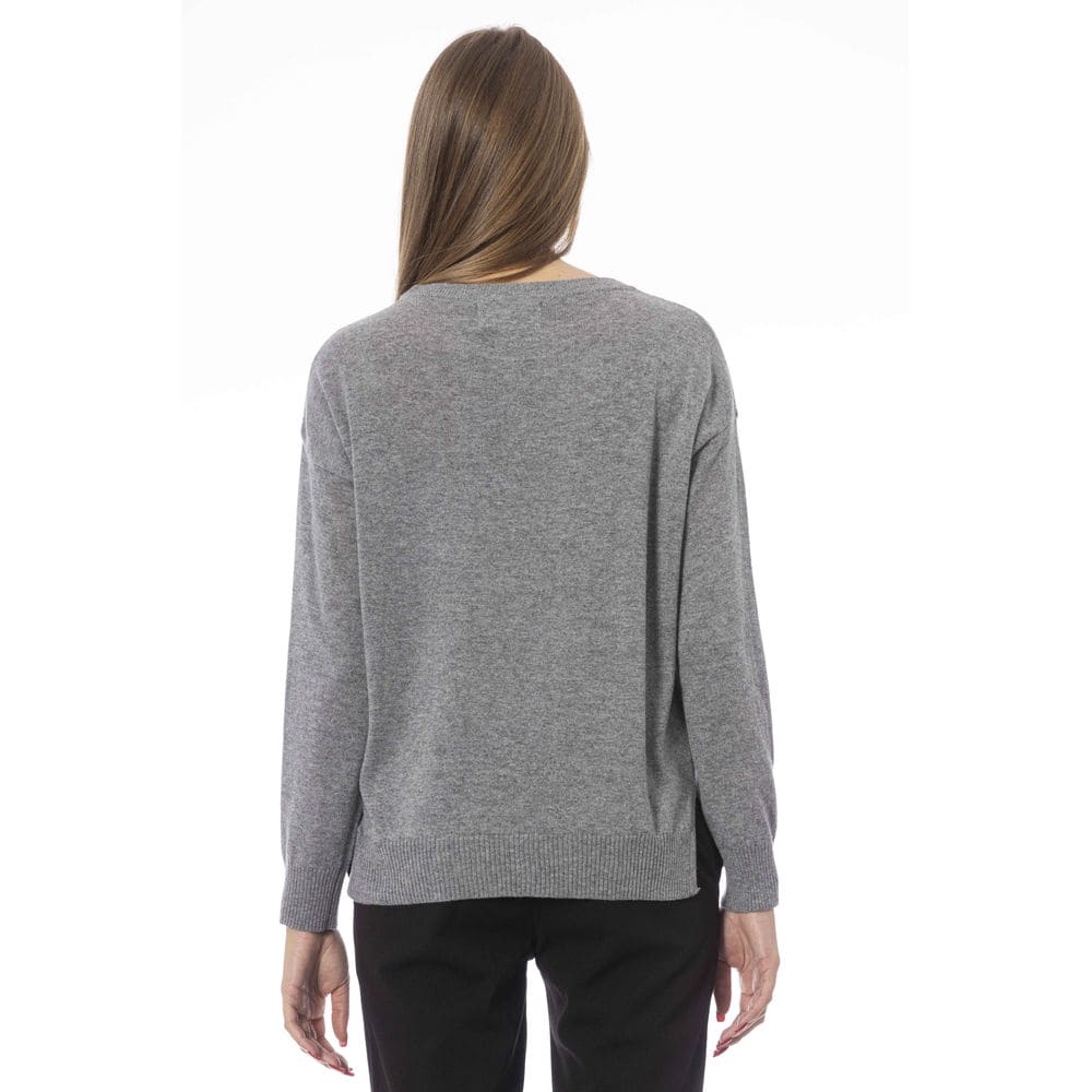 Pull ras du cou gris tendance chic Baldinini