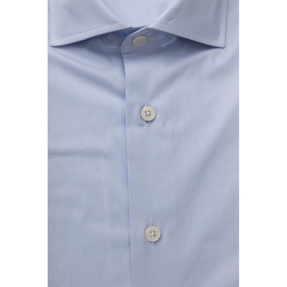 Camisa elegante azul claro de corte entallado con cuello francés de Bagutta