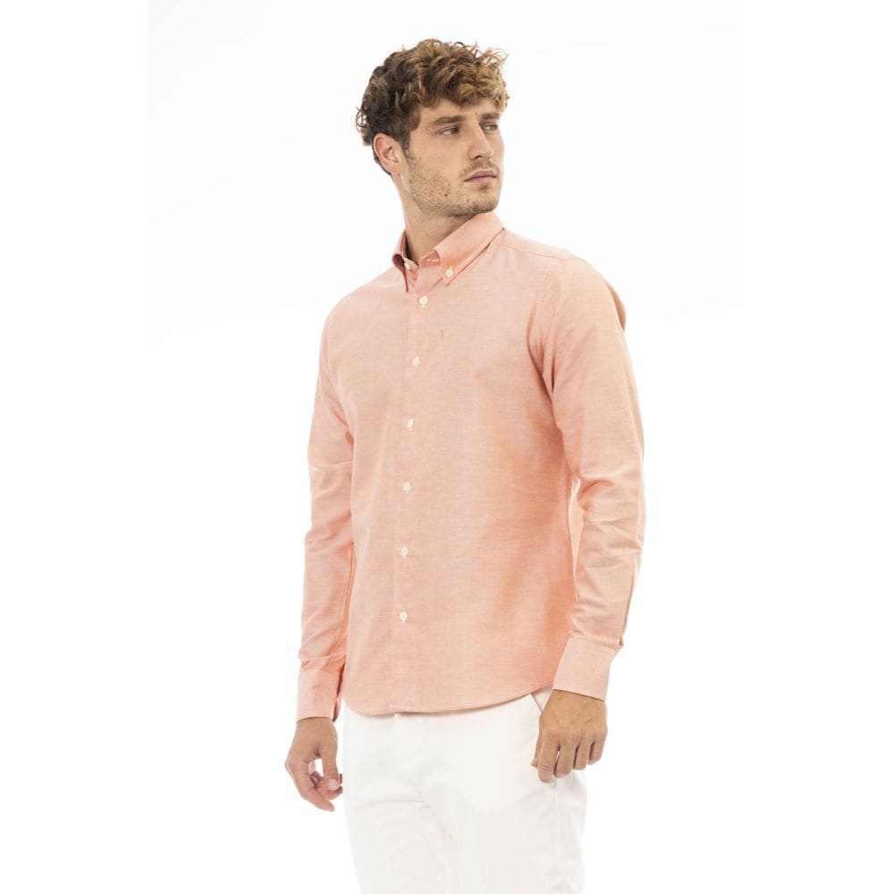 Chemise élégante en coton mélangé orange Baldinini Trend