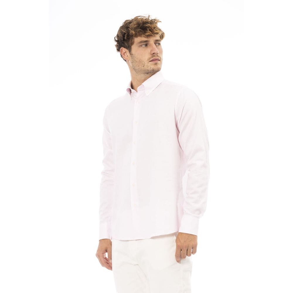 Camisa elegante de mezcla de algodón color rosa de Baldinini Trend