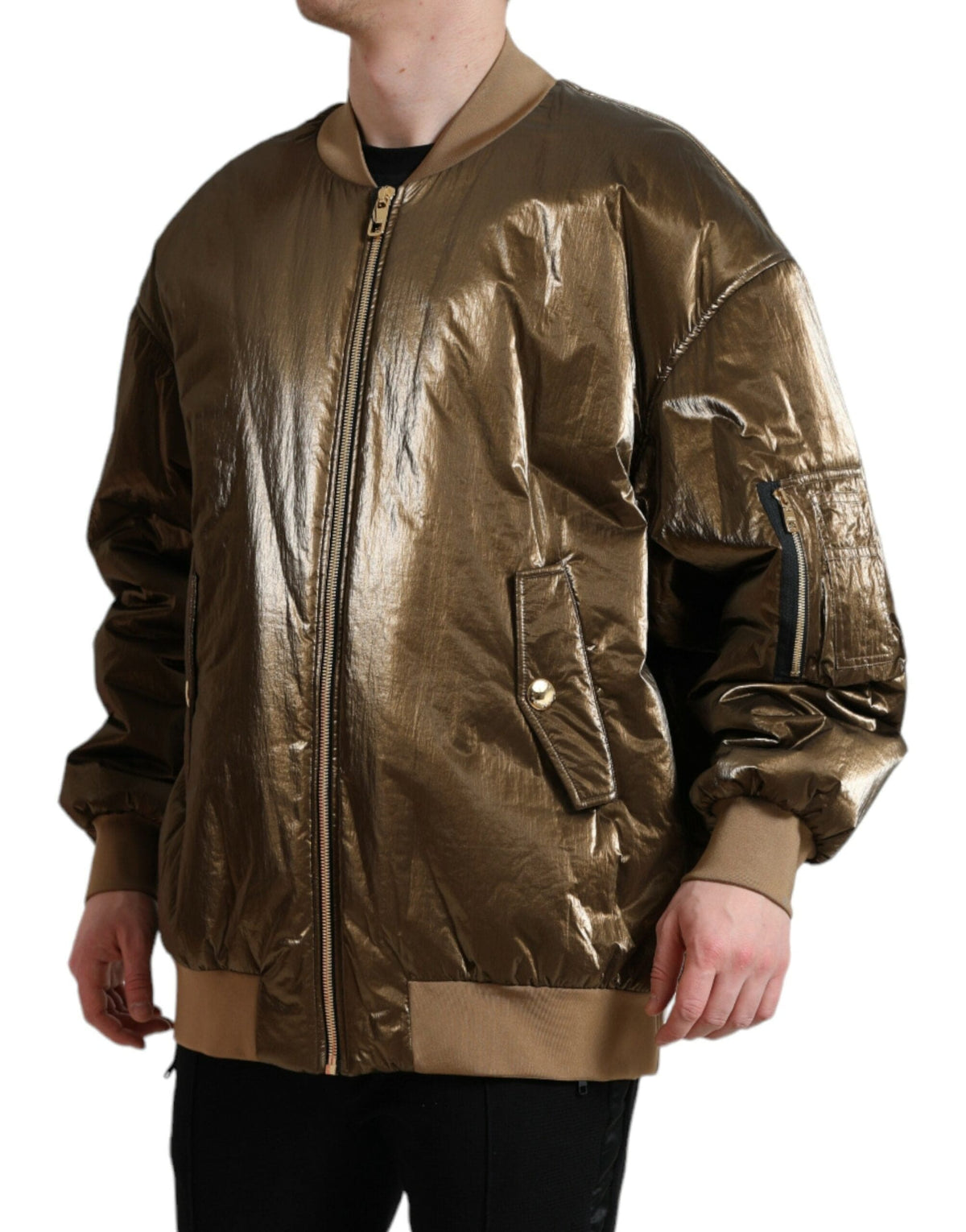 Veste bomber bronze élégante Dolce &amp; Gabbana