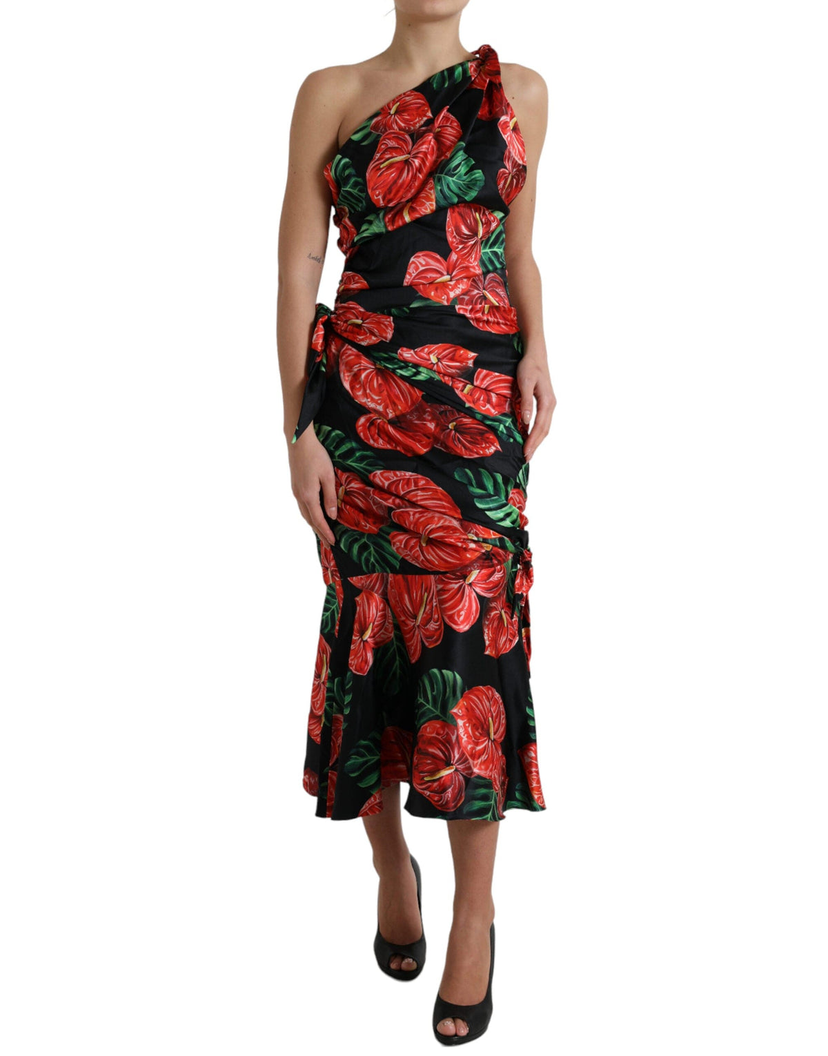 Robe drapée en soie Tropical Elegance de Dolce &amp; Gabbana