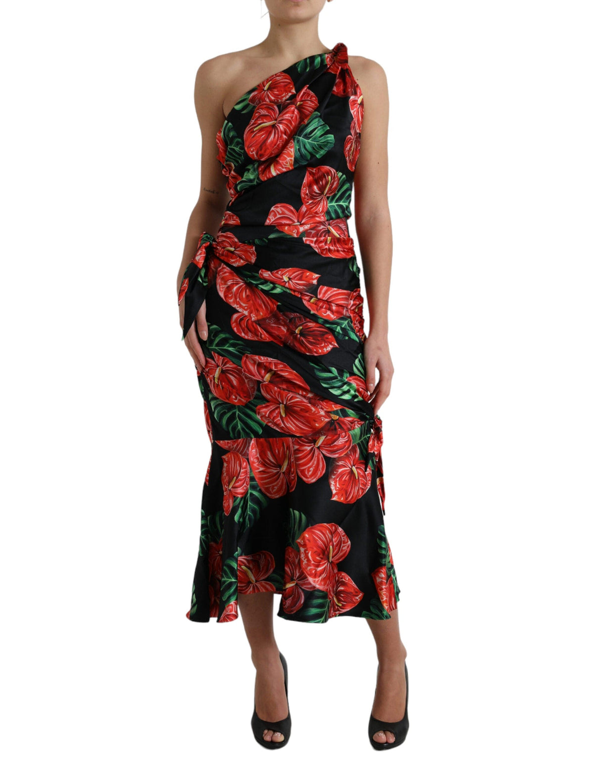 Robe drapée en soie Tropical Elegance de Dolce &amp; Gabbana