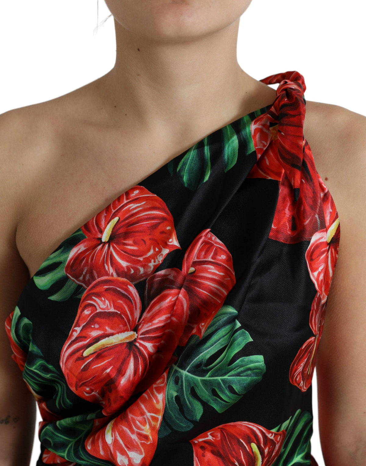 Robe drapée en soie Tropical Elegance de Dolce &amp; Gabbana