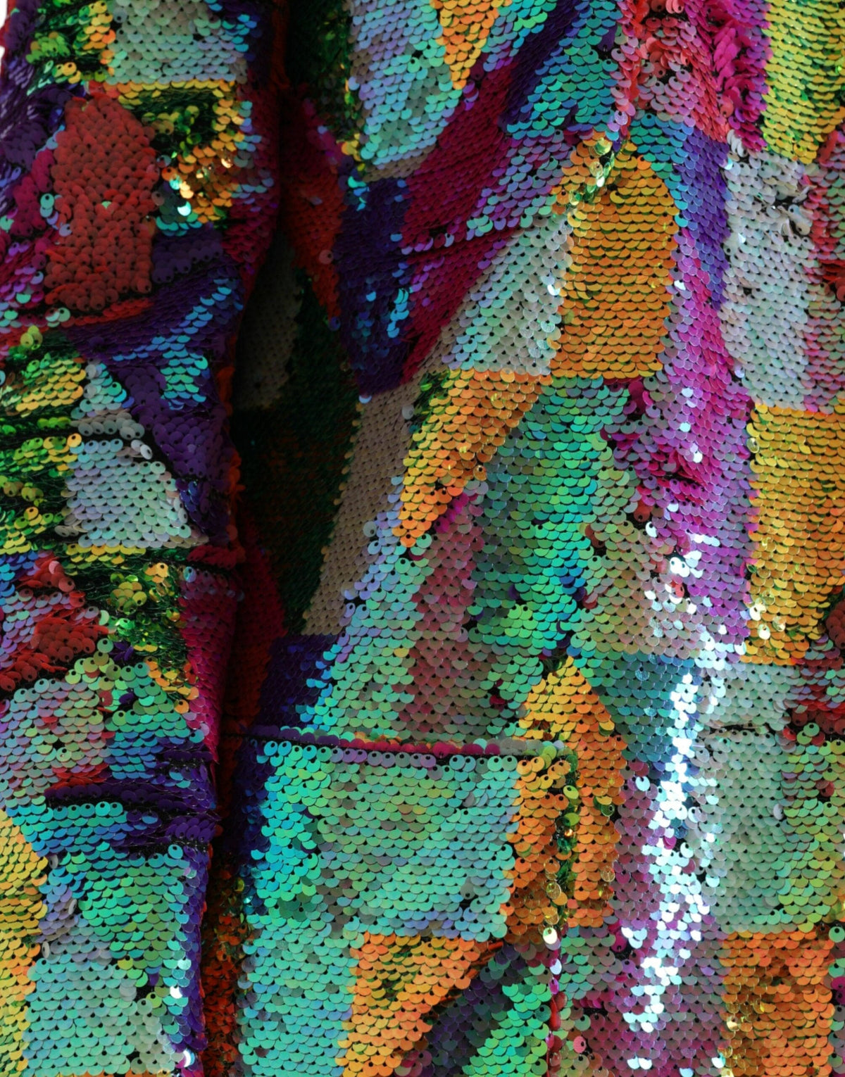 Chaqueta larga con lentejuelas multicolor de Dolce &amp; Gabbana