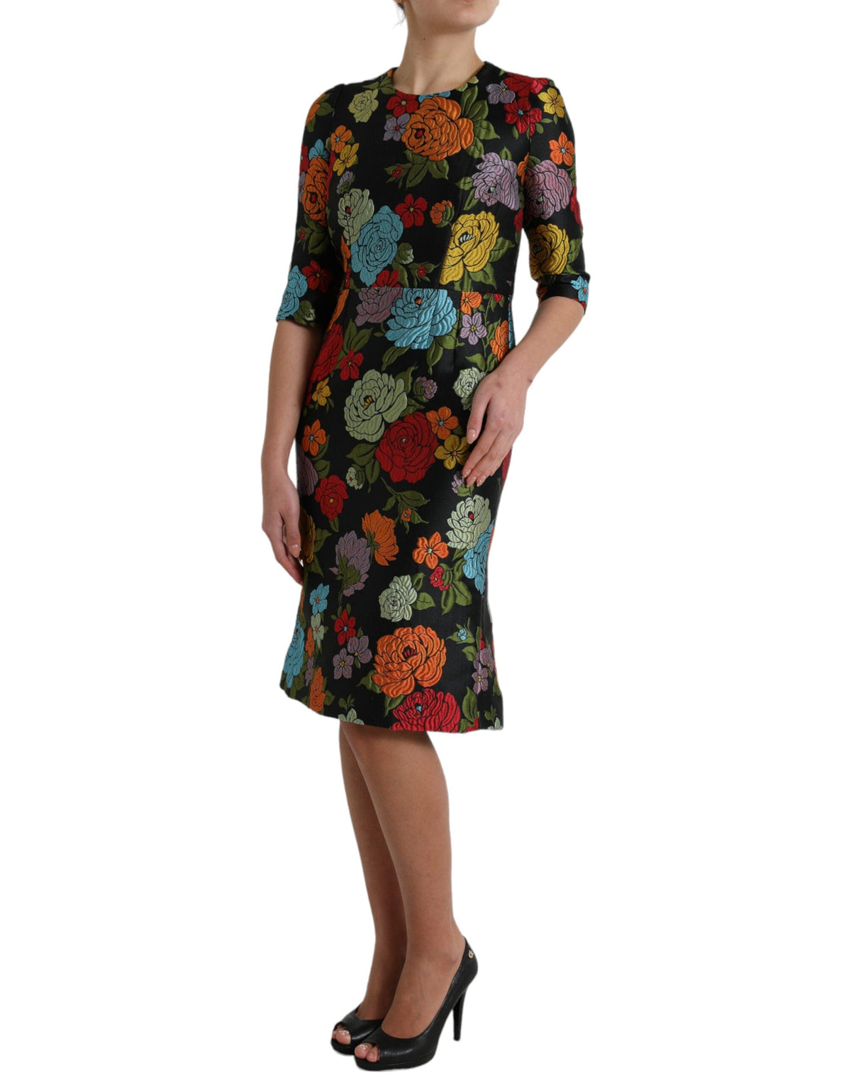 Robe crayon élégante brodée de fleurs Dolce &amp; Gabbana