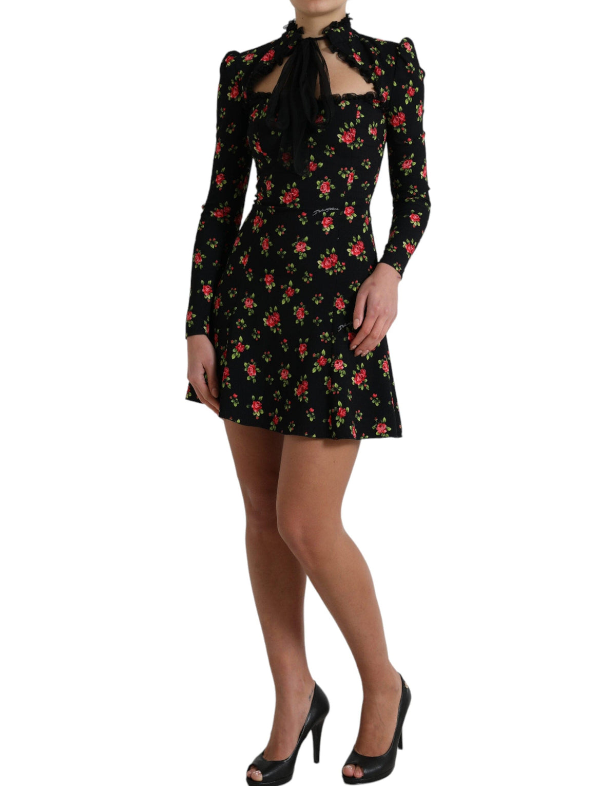 Robe courte trapèze fleurie élégante Dolce &amp; Gabbana