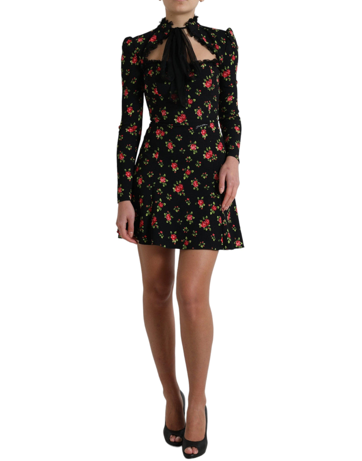 Robe courte trapèze fleurie élégante Dolce &amp; Gabbana