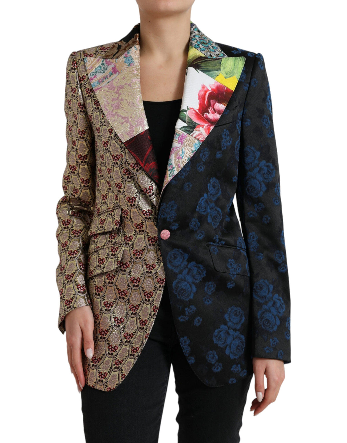 Blazer patchwork multicolore élégant Dolce &amp; Gabbana