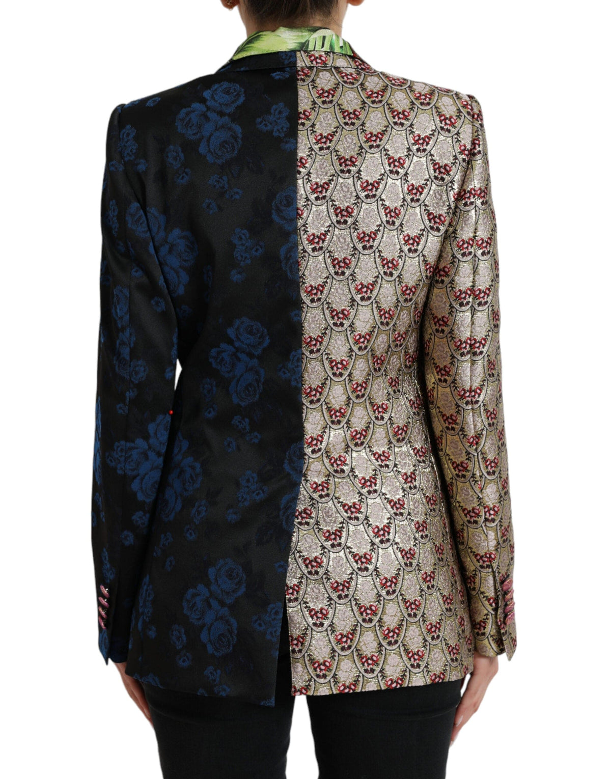 Blazer elegante de patchwork multicolor de Dolce &amp; Gabbana