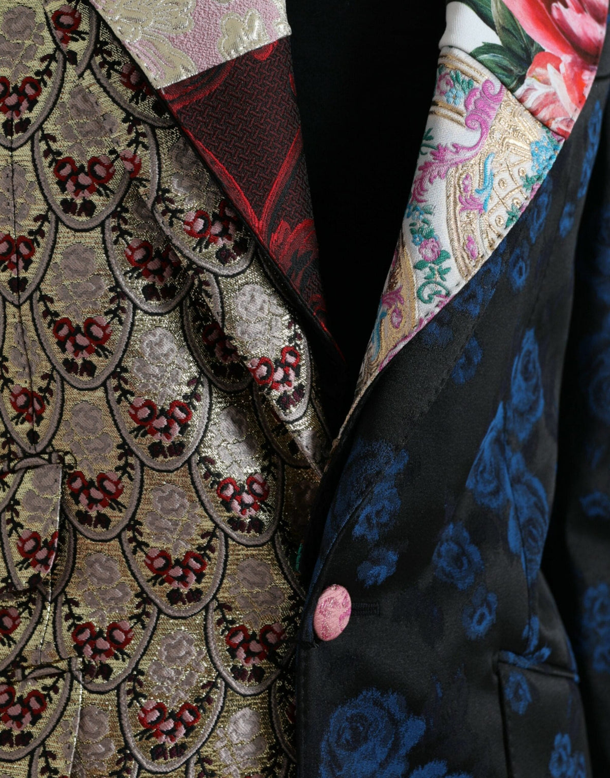 Blazer elegante de patchwork multicolor de Dolce &amp; Gabbana