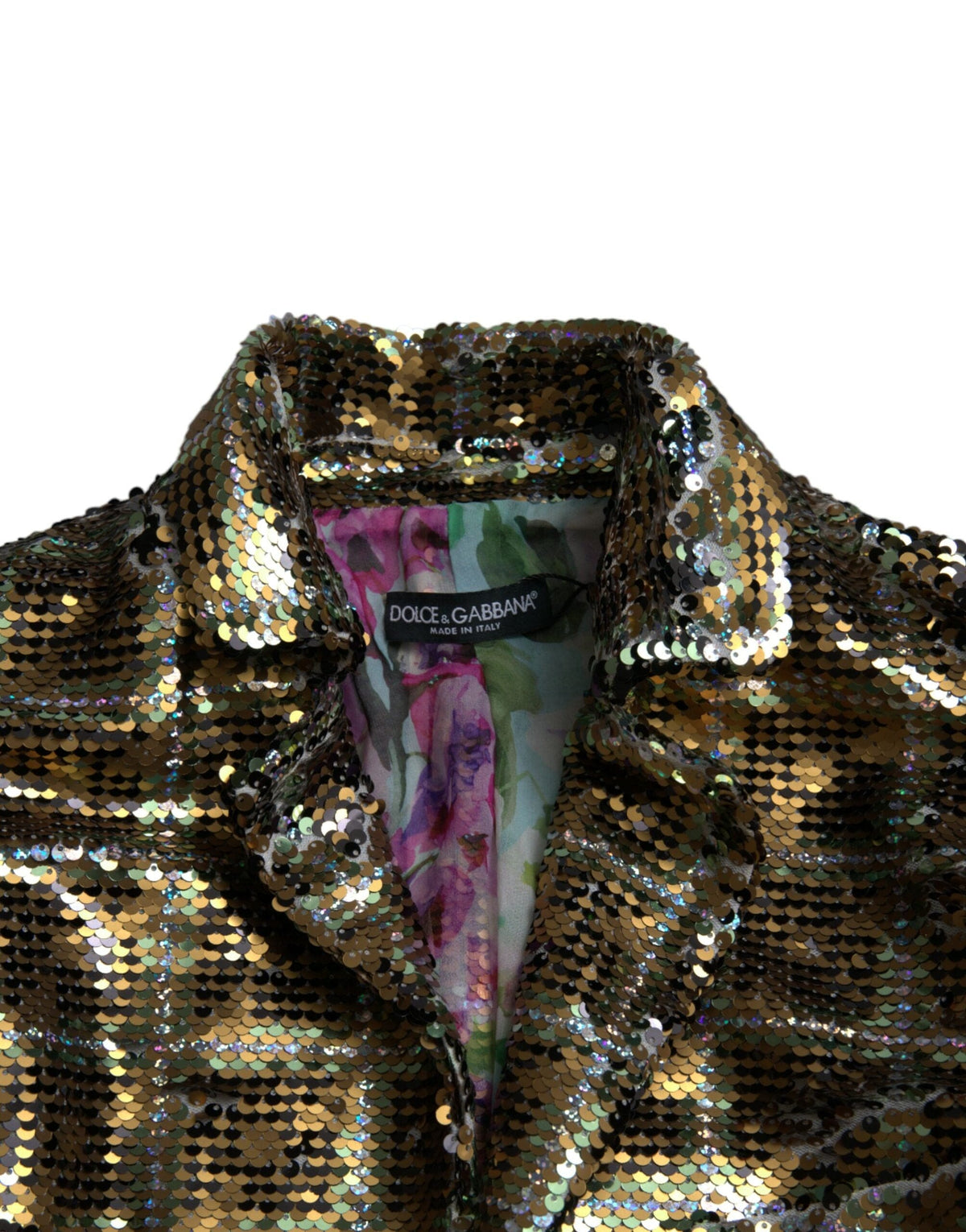 Veste courte à paillettes multicolores Dolce &amp; Gabbana