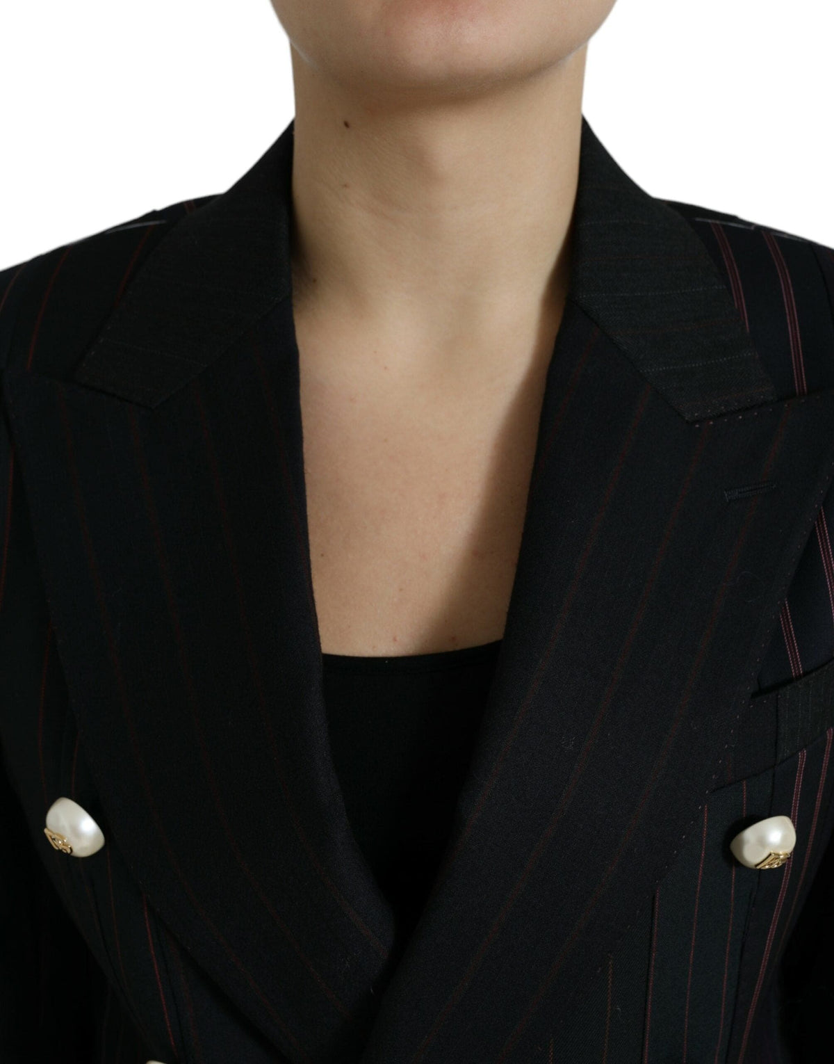 Blazer croisé en laine à rayures élégant de Dolce &amp; Gabbana