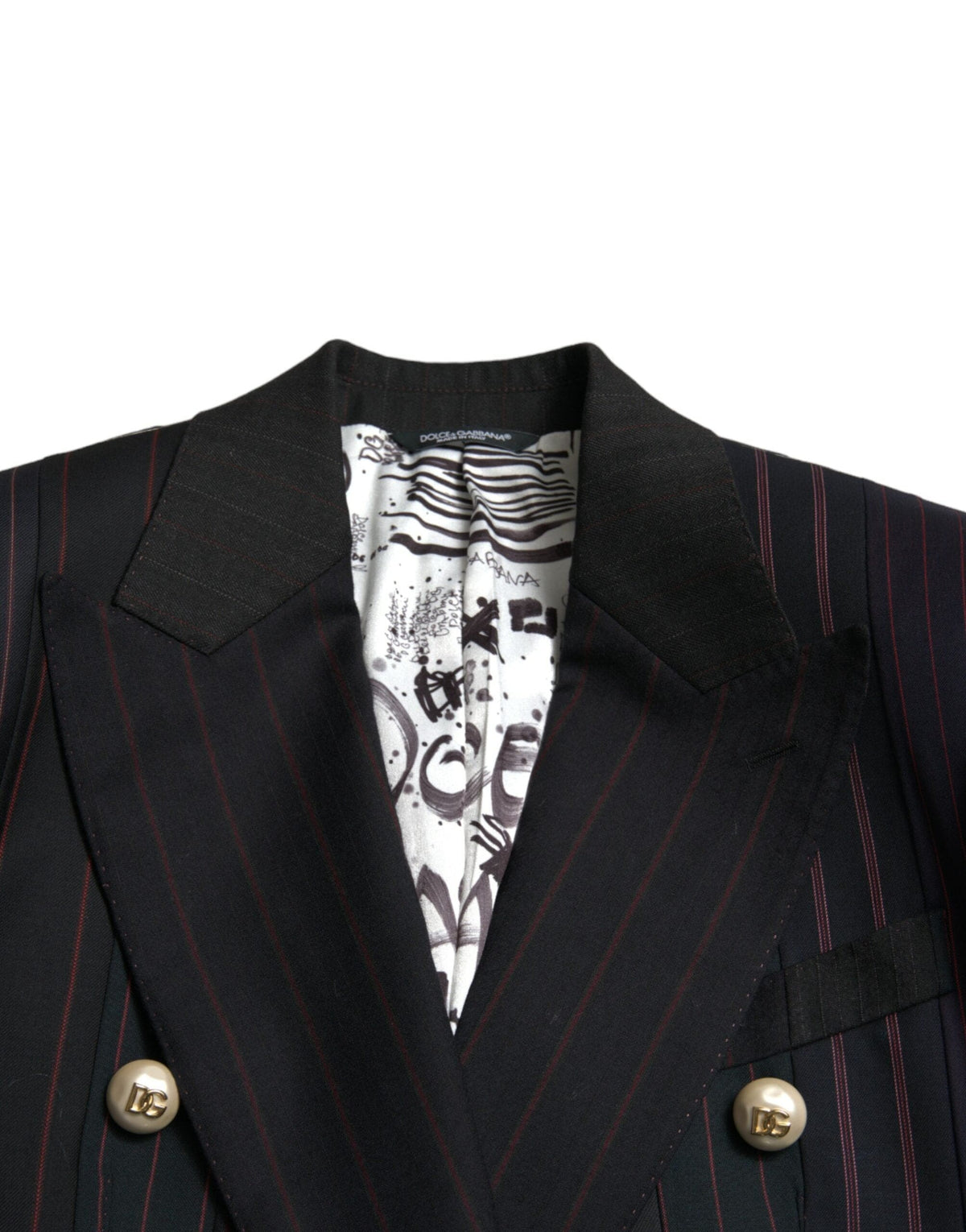 Blazer croisé en laine à rayures élégant de Dolce &amp; Gabbana