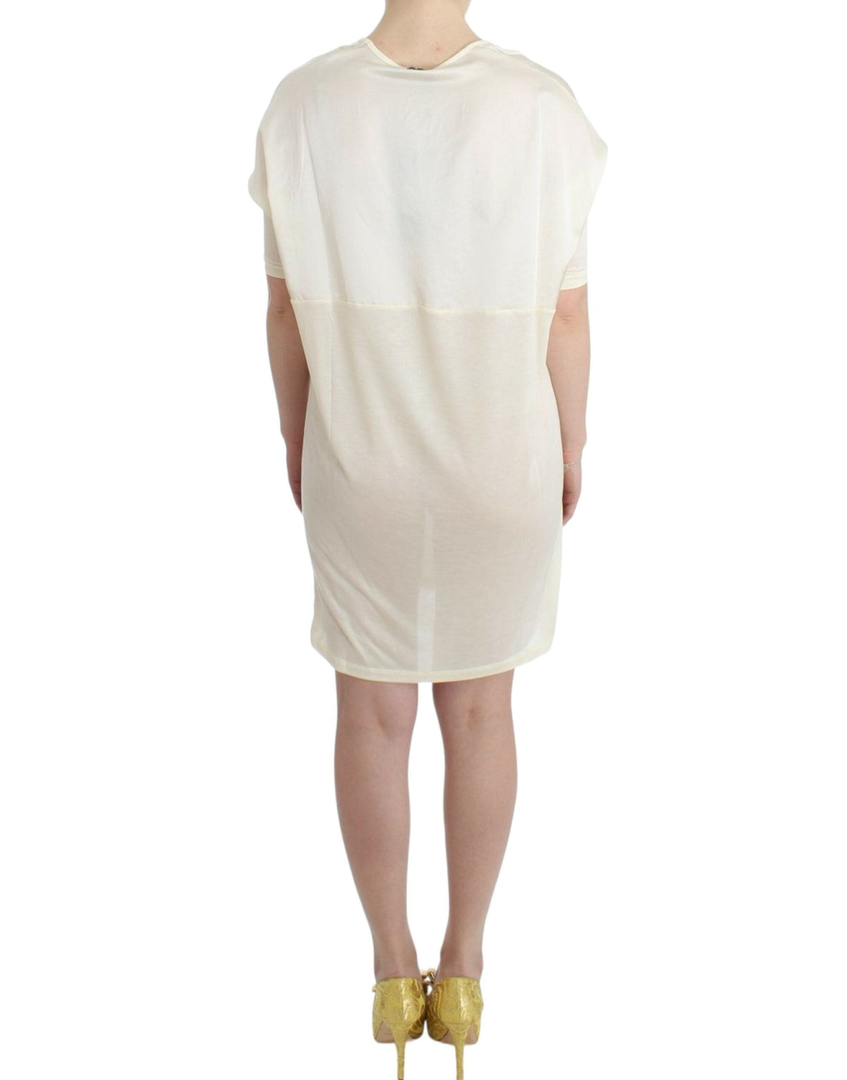 Robe au-dessus du genou en modal blanc chic de style national