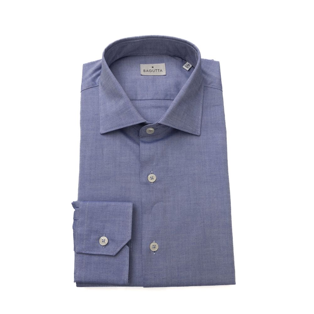 Chemise élégante en coton bleu clair avec col français Bagutta