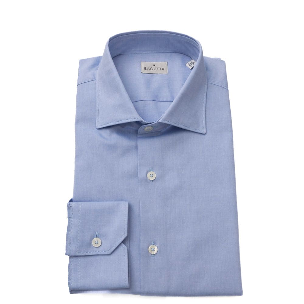 Chemise élégante en coton bleu clair Bagutta pour homme