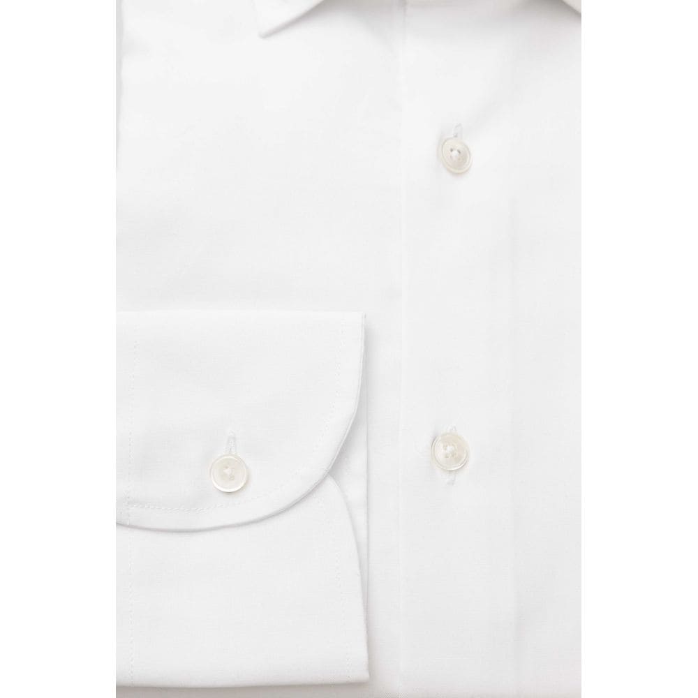 Camisa elegante de cuello francés entallada blanca de Bagutta