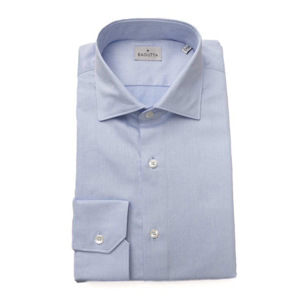 Chemise en coton bleu clair exquise Bagutta