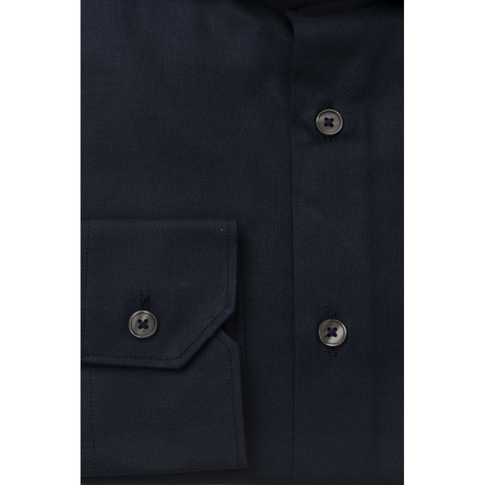 Chemise à col français en coton bleu élégant Bagutta