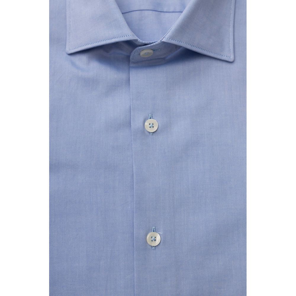 Camisa elegante de algodón azul claro para hombre de Bagutta