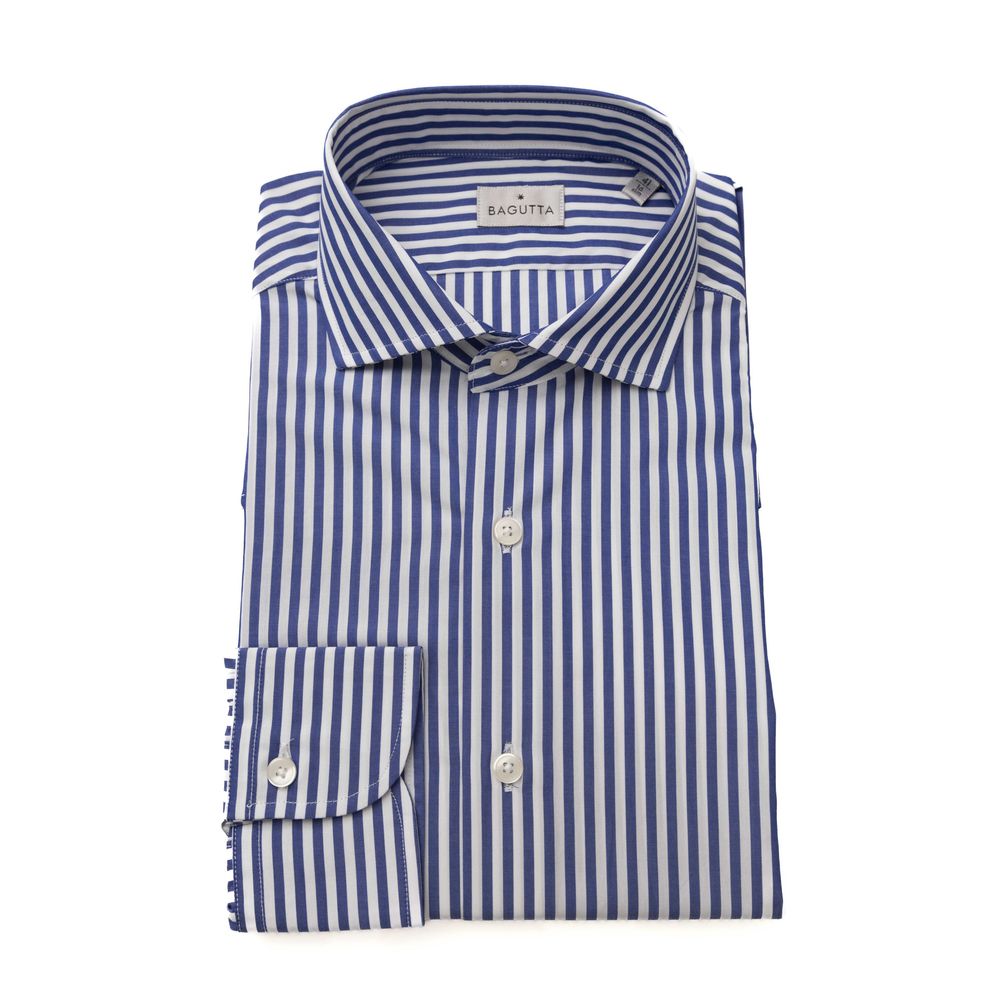 Camisa de cuello francés de corte medio en azul claro de Bagutta Chic