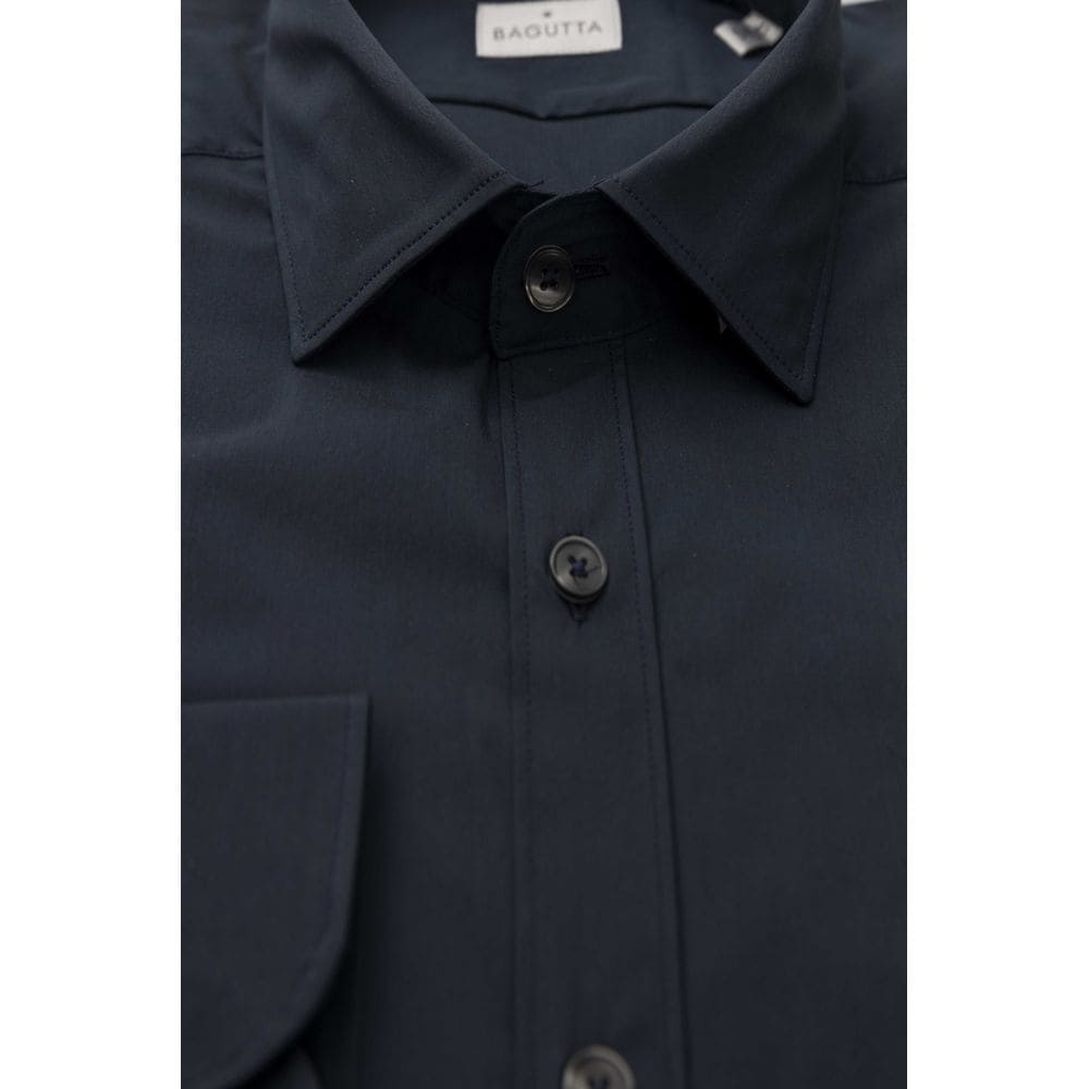 Chemise à col français coupe slim Bagutta en bleu