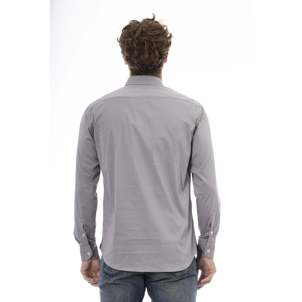 Chemise élégante en coton mélangé gris Baldinini Trend