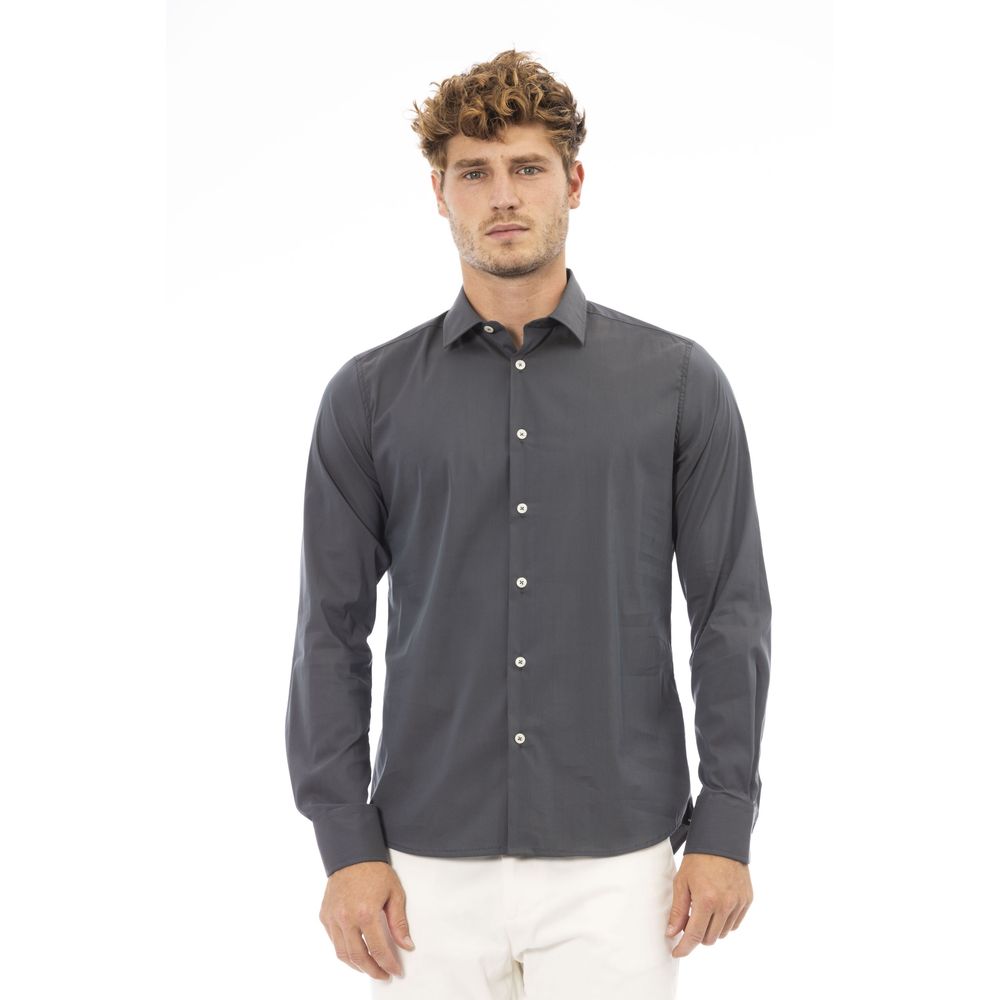 Chemise homme Baldinini Trend Chic grise à col italien