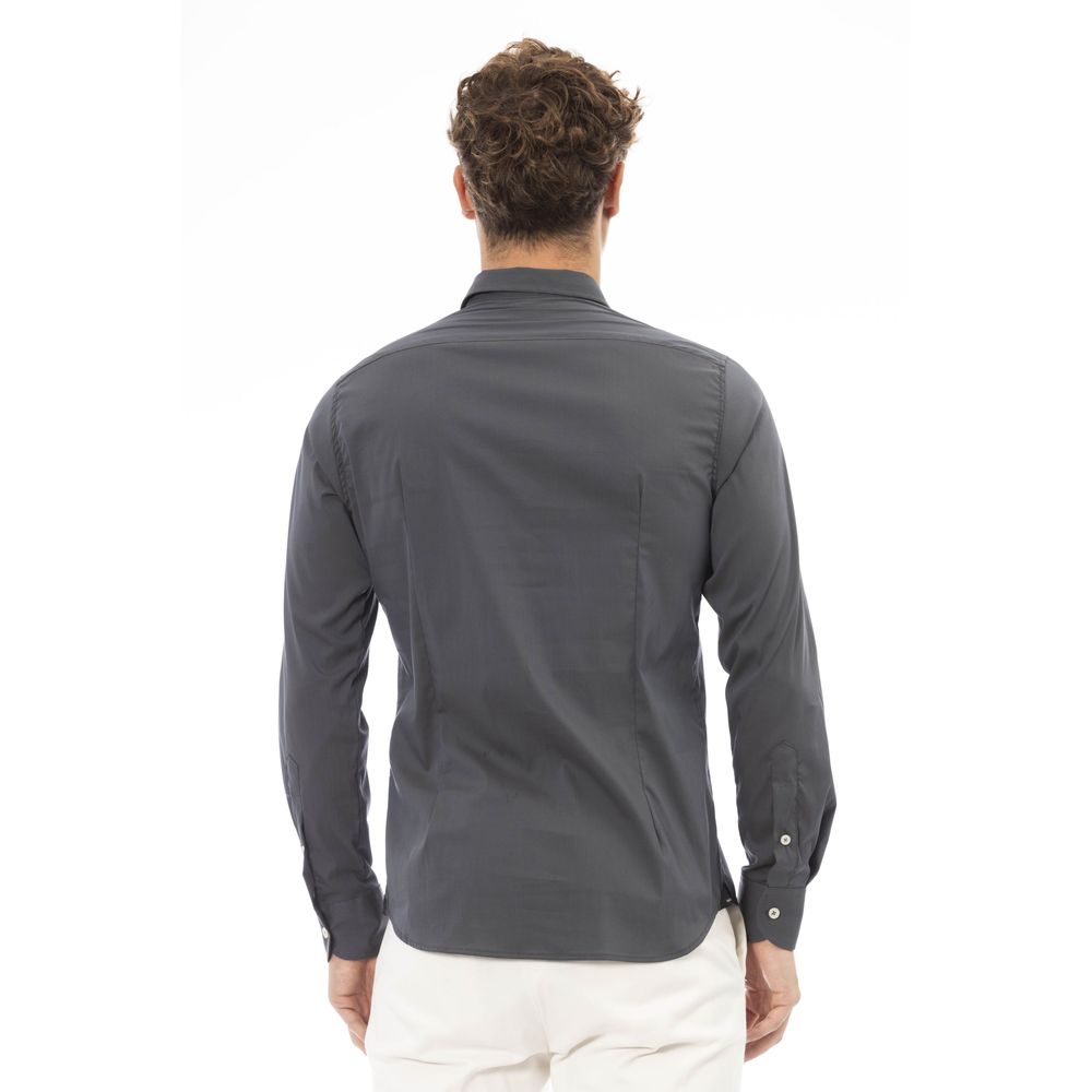 Camisa de hombre con cuello italiano Baldinini Trend Chic en color gris