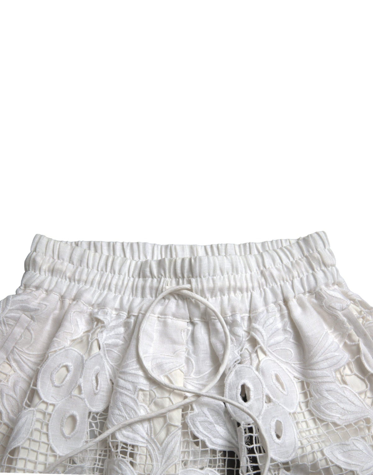 Short taille haute en dentelle Dolce &amp; Gabbana Chic en blanc pur