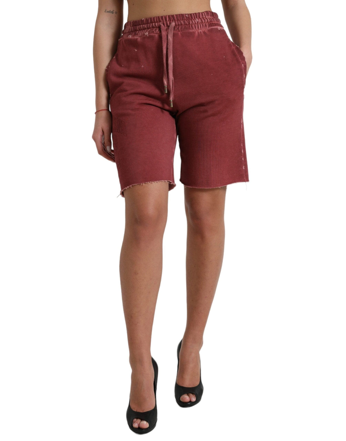 Short de survêtement taille haute bordeaux chic Dolce &amp; Gabbana